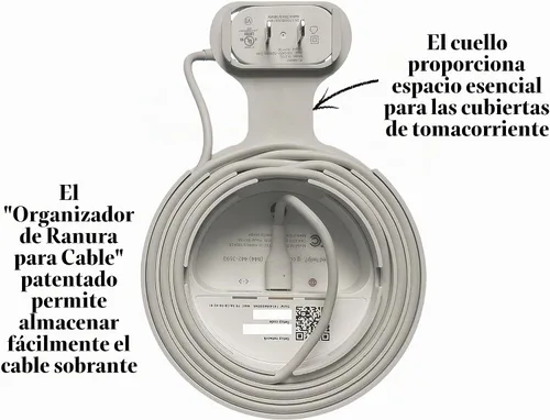 Vista 6 de Soporte de salida WiFi para Google, enchufe rectangular original (no enchufe redondo), paquete de 2