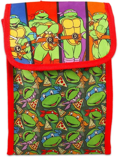 Vista 3 de Teenage Mutant Ninja Turtles Juego de mochila y bolsa de almuerzo - Paquete con mochila TMNT para niños, lonchera, botella de agua, calcomanías, más