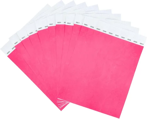 Vista 6 de DGBDPACK 100 pulseras de 1 a 100 números consecutivos, impermeables, a prueba de desgarros, pulseras de admisión, entradas (azul)