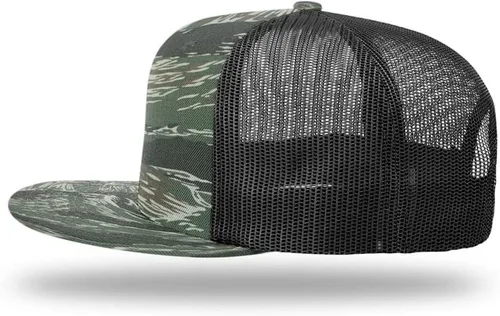 Vista 3 de Richardson 511 Wool Blend Flatbill Trucker Caps Sombreros de camionero en blanco OSFM