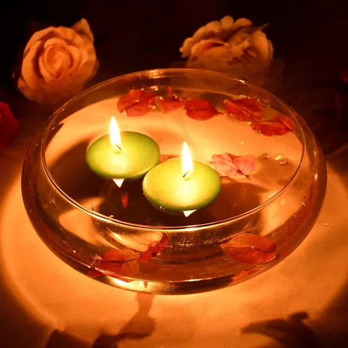 Vista 7 de Zest Candle Velas flotantes de 24 piezas, 2.25 pulgadas, verde cazador
