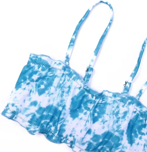 Vista 3 de Jxsatr - Trajes de baño para niñas de dos piezas con volantes, bikini, ropa de playa y piscina