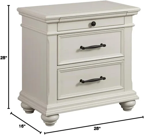 Vista 3 de Picket House Furnishings Brooks Mesita de noche con 3 cajones con puertos USB