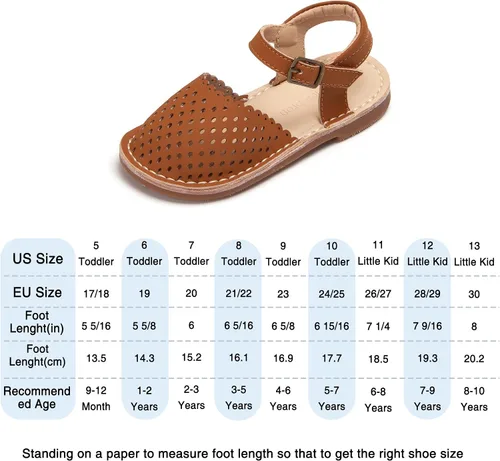 Vista 224 de THEE BRON Sandalias cómodas para niñas, zapatos para niños, sandalias rellenas
