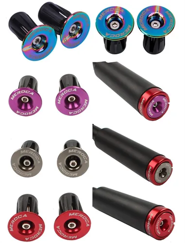 Vista 3 de 1 par de tapones de extremo de manillar de bicicleta de aluminio, tapas de extremo de barra con bloqueo expansivo para bicicleta de carretera