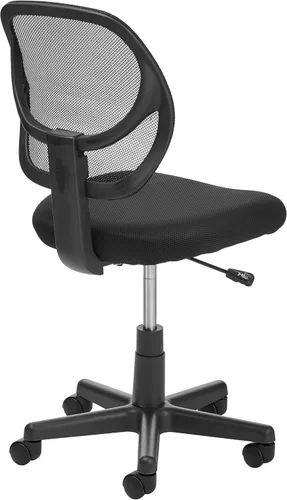 Vista 6 de Amazon Basics Silla de oficina con respaldo bajo, malla transpirable, altura ajustable, asiento acolchado, ruedas giratorias, soporte de espalda