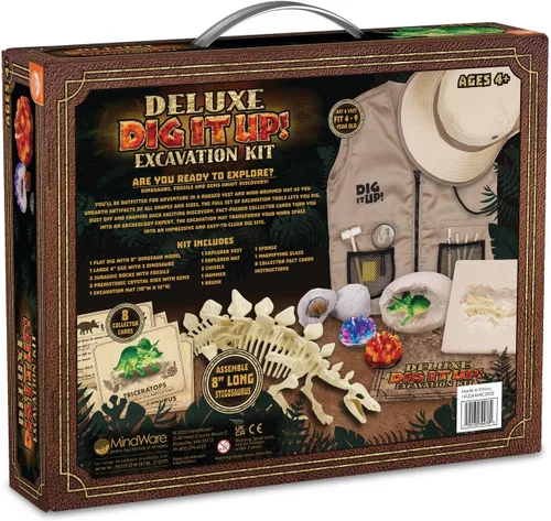 Vista 7 de MindWare Dig It Up! Kit de excavación de lujo - A partir de 4 años - Incluye herramientas de excavación para excavar 8 tesoros