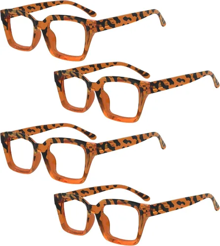 Vista 12 de Eyekepper - Juego de 4 anteojos de lectura para mujer, diseño cuadrado, multi-colored
