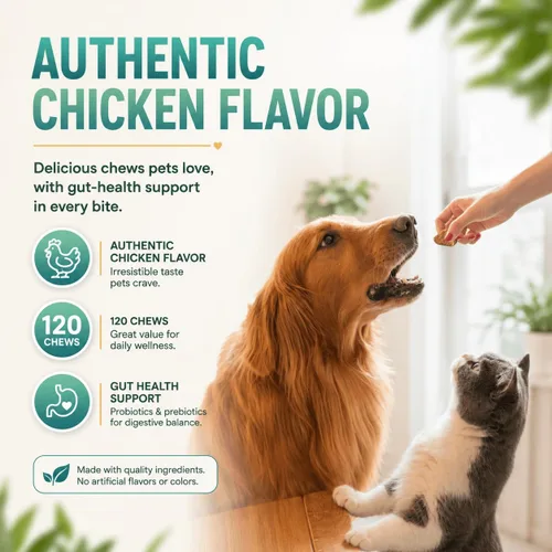 Vista 6 de ZEBORA Probióticos para perros, salud intestinal y digestiva, 120 masticables liofilizados