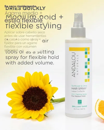 Vista 5 de Atomizador para cabello brillante de Andalou Naturals, 8.2 onzas líquidas