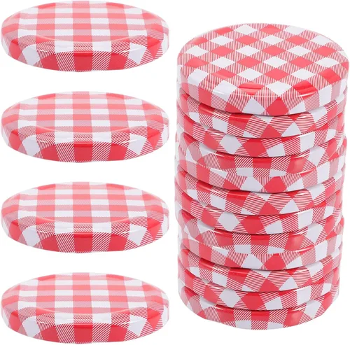 Vista 10 de Kichvoe Tapas para tarros de conserva, paquete de 40 tapas herméticas de 2.55 pulgadas para frascos de conserva, botellas de gelatina a prueba