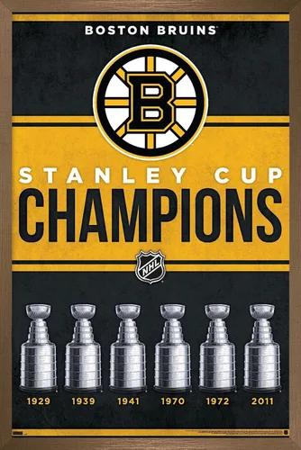 Vista 14 de Trends International NHL Boston Bruins - Champions 23 Wall Poster, 22.4L x 14.7W, Barnwood Framed Version