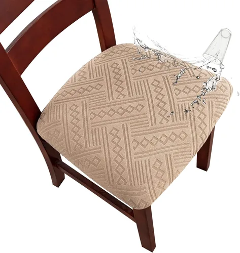 Vista 12 de Genina Fundas Impermeables de Asiento para Silla Fundas de Silla de Comedor Fundas de Asiento Elásticas para Protector de Silla de Comedor Fundas