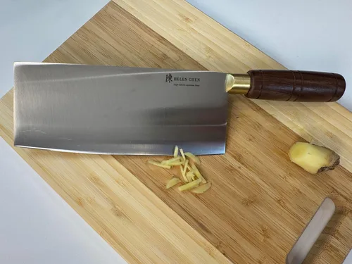 Vista 2 de Helen's Asian Kitchen - Cuchillo de chef chino para verduras, acero de carbono japonés, hoja de 8 pulgadas
