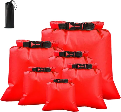 Vista 10 de 6 bolsas secas impermeables, bolsas secas ligeras para kayak, impermeables, bolsa impermeable al aire libre para kayak, senderismo, canotaje