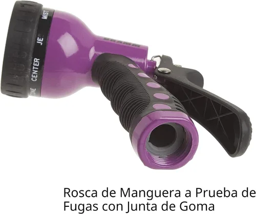 Vista 6 de Dramm® Revolver Boquilla de manguera de jardín resistente de 9 patrones, pistola rociadora de metal ajustable con flujo de control de pulgar