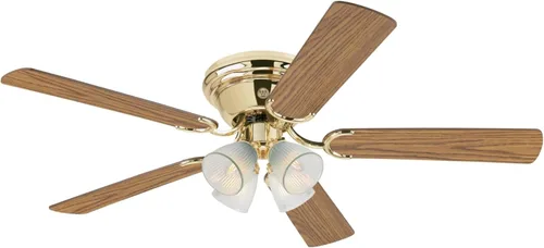Vista 6 de Westinghouse 7232400 CONTEMPRA IV Ventilador de techo interior con luz, 52 pulgadas, latón