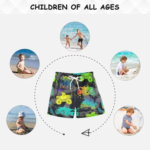 Vista 5 de Traje de baño para niños, pantalones cortos de playa de secado rápido, trajes de baño con forro de malla