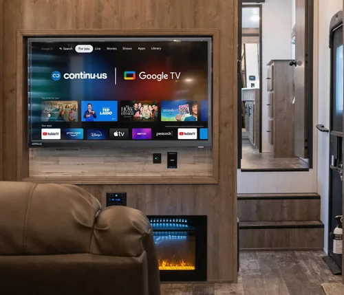 Vista 7 de continuus Smart TV RV de 24 pulgadas y 12 V – Android TV con Google Assistant, Chromecast y aplicaciones de transmisión gratuitas – 720p HD