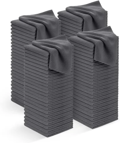 Vista 48 de Avalon Towels Paños de limpieza de microfibra (paquete de 48) – Tamaño 16 x 16 pulgadas, trapos de limpieza altamente absorbentes, sin pelusa Negro