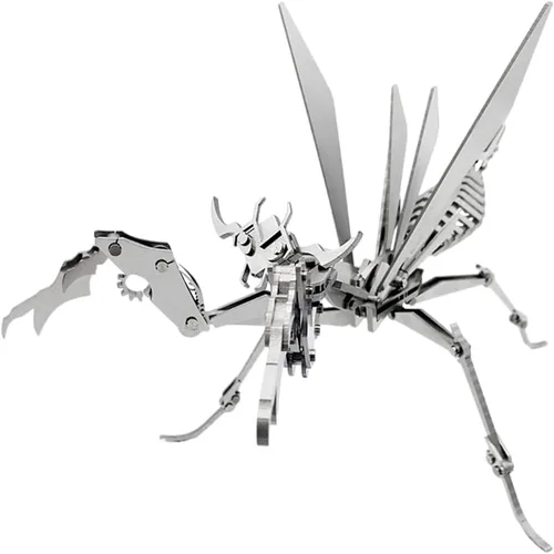 Vista 35 de Kits de modelo de metal 3D, rompecabezas de metal 3D de lobo mecánico, serie de animales de acero DIY, rompecabezas simples 3D, decoración