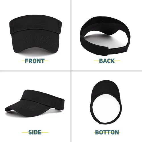 Vista 3 de Zando Sombreros de visera para mujer, de algodón, ajustables, viseras para el sol, para deportes al aire libre, unisex, para golf, tenis