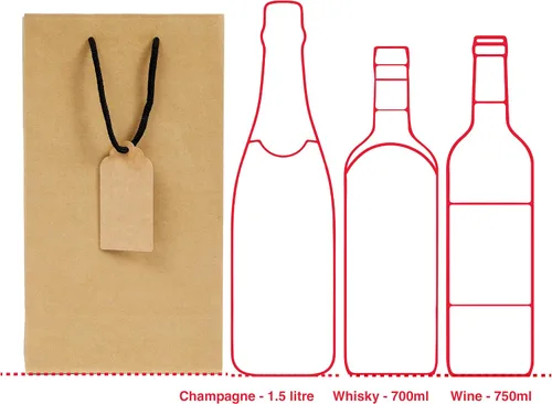 Vista 8 de Bolsa de regalo de vino para 2 botellas, 7.15 x 4 x 13 pulgadas, 24 bolsas de regalo para botellas de vino dobles