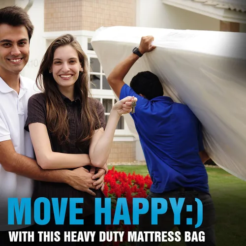 Vista 4 de Tamaño Queen, bolsa de colchón resistente para mudanza y almacenamiento, se adapta a la variación estándar, con parte superior de almohada y protege