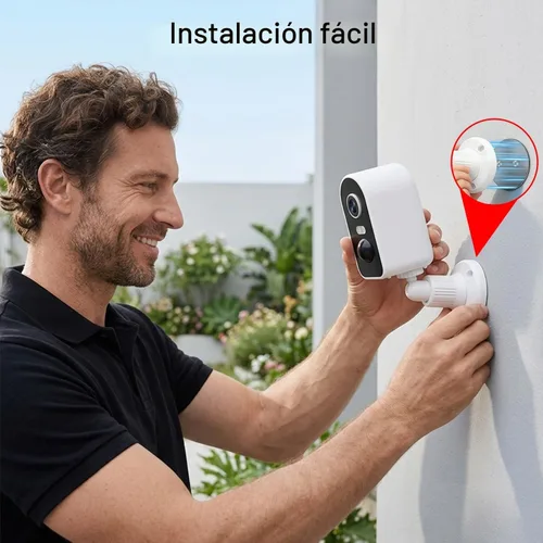 Vista 4 de KKB Cámara de seguridad celular 4G LTE, montaje magnético, sin cámaras de seguridad WiFi para interiores, SIM incorporada, 2K inalámbricas