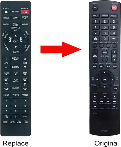 Vista 4 de CT-8021 Nuevo control remoto de repuesto para Toshiba TV/DVD 24SLV411X 24V4210 24V4210U 32SLV411 32SLV411U 19SLV411U 19SLV411X 24SLV411 24SLV411U