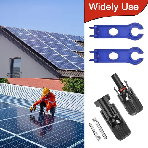 Vista 8 de Kit de herramientas de crimpadora solar, conectores de cable solar para cable de panel solar de 14-10 AWG, montaje e instalación de crimpado
