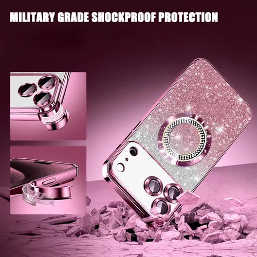Vista 99 de Misscase Funda magnética con purpurina para iPhone 11 compatible con MagSafe, protección completa, delgada, a prueba de golpes, antiarañazos