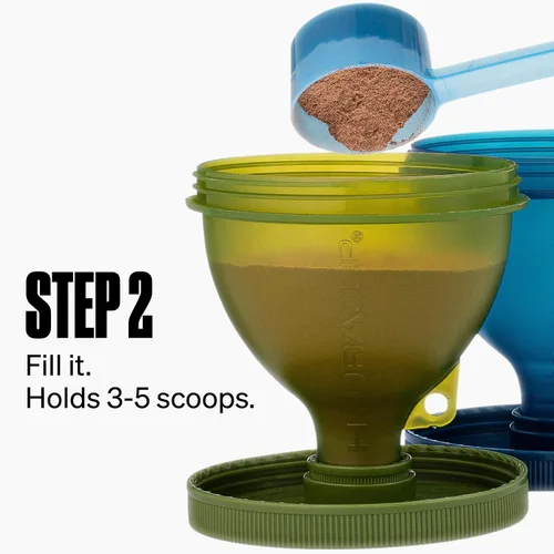 Vista 4 de Hydra Cup [6 Pack] Set de Embudos ProStand con Soporte para Llenar Botellas de Agua, Botellas Agitadoras con Polvo de Proteína, Set