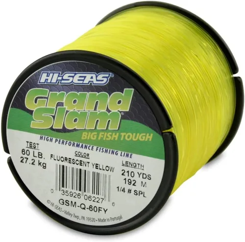 Vista 15 de HI-SEAS Línea de pesca de monofilamento Grand Slam - Fuerte y resistente a la abrasión en transparente, rosa, verde, azul humo, amarillo Amarillo