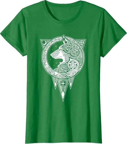 Vista 31 de Viking Fenris Wolf - Camiseta de mitología nórdica con símbolo de Fenrir Asphalt Grey
