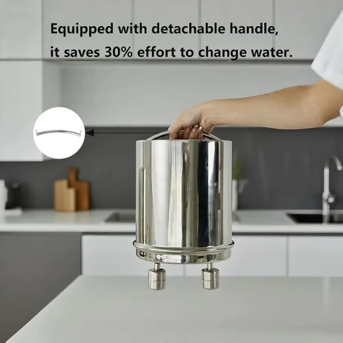 Vista 6 de Sistema de filtro de agua por gravedad de ultrafiltración de 2.25 G, sistema de encimera de acero inoxidable 304 con 2 filtros, grifo de metal