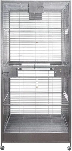 Vista 2 de Jaula grande XXL de vuelo para pájaros, pajarero loro H80xw35.5xd35.5