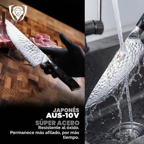 Vista 3 de Dalstrong 8" Japanese Chef Knife Gyuto - 66-Layer Damascus AUS-10V .Elite Negro