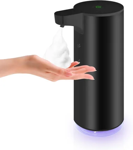 Vista 11 de Dispensador automático de jabón de acero inoxidable con sensor, dispensador de jabón infrarrojo, eléctrico, IPX5, impermeable, USB-C, sensor de Negro