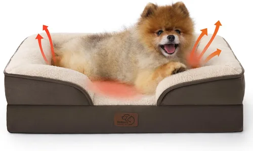 Vista 31 de Bedsure - Cama para gatos de interior, sofá cama lavable para perros muy pequeños, espuma de soporte con funda extraíble y lavable, forro Gris