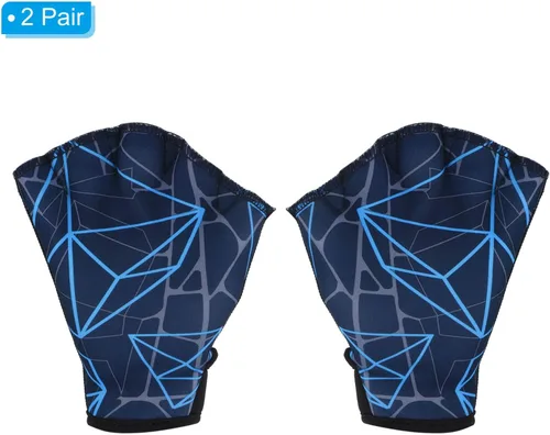 Vista 3 de PATIKIL Guantes acuáticos de natación guantes de natación con malla de impresión de resistencia al agua accesorios de entrenamiento para natación