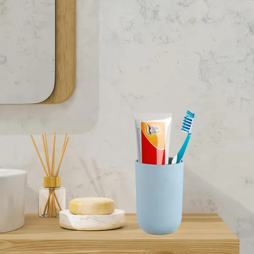 Vista 6 de 4 vasos de lavado para cepillos de dientes, soporte para cepillos de dientes, vaso de plástico, vasos de plástico para baño, tazas de baño