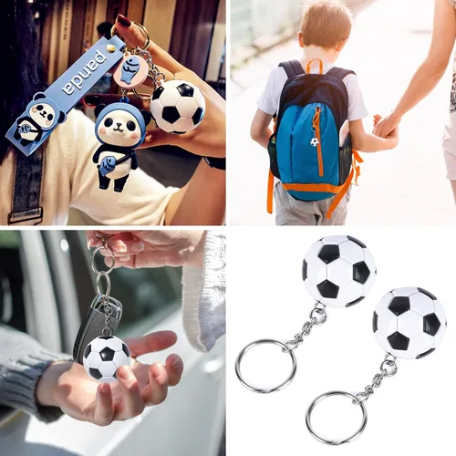 Vista 7 de 10 llaveros de pelota de fútbol, mini llavero de fútbol, llavero de pelota deportiva para recuerdos de fiesta, recuerdo de equipo, recompensas