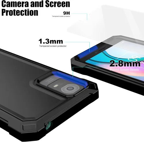 Vista 6 de Ailiber Funda para TCL ION X/TCL ION V, TCL IONX con protector de pantalla de vidrio templado, protección de estructura de doble capa, esquinas a