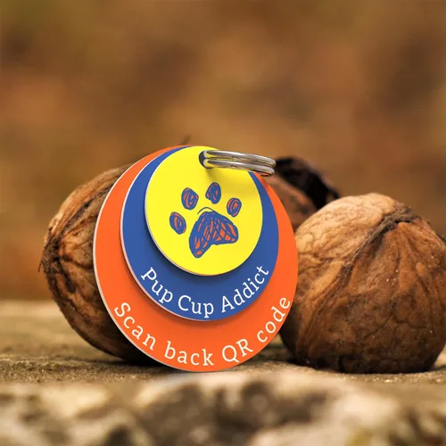 Vista 4 de Etiqueta de identificación de perro personalizada con código QR con almacenamiento de información de mascotas en línea Modifiable