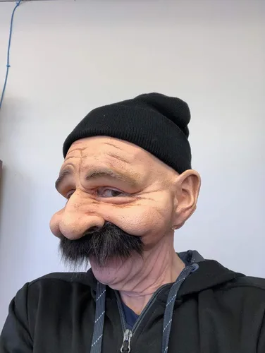 Vista 5 de Zagone Studios Máscara de tío Mario de talla única para hombre, color marrón, Beige Bronceado