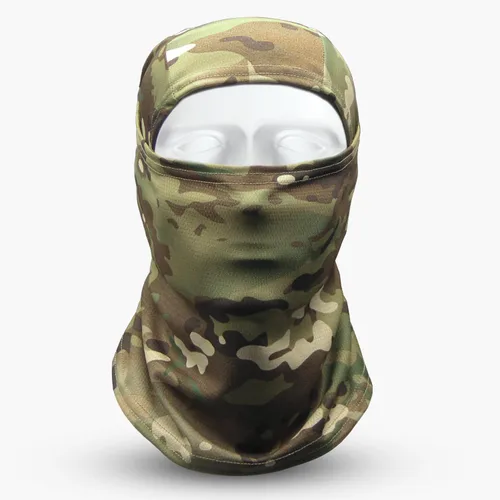 Vista 2 de Máscara facial de camuflaje militar, bandana, pasamontañas, capucha para hombres y mujeres, entrenamiento táctico, ciclismo, esquí, resistente al