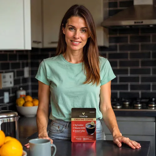 Vista 4 de Bolsa de café instantáneo con creatina de VitaCup 100% arábica, origen único, D3