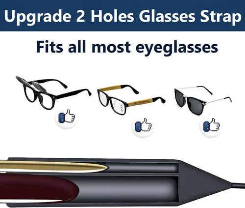 Vista 3 de Correa de soporte para lentes de sol – Correas ajustables para gafas de sol para niños – Soportes para gafas alrededor del cuello – Retenedor