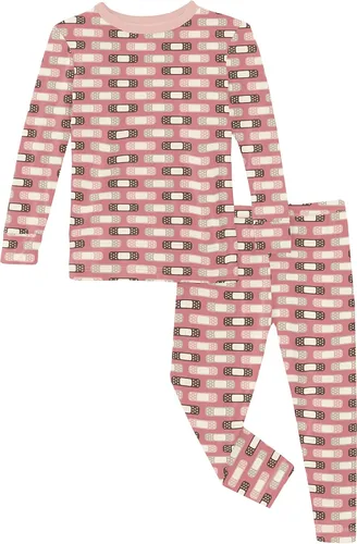 Vista 72 de KicKee Pants Conjunto de pijama de manga larga con estampado de piezas